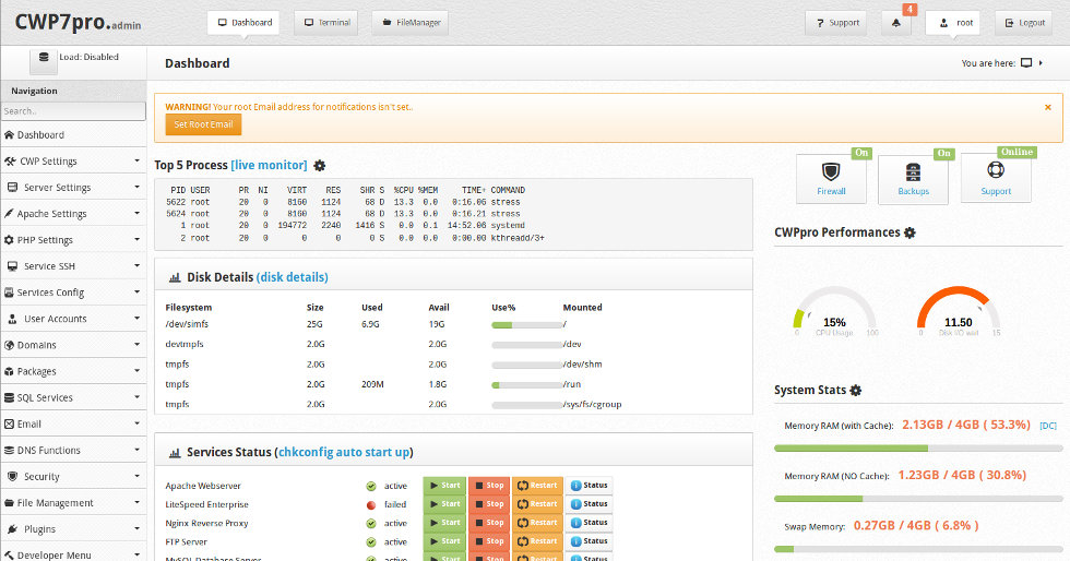 Install the CentOS Web Panel on Linux